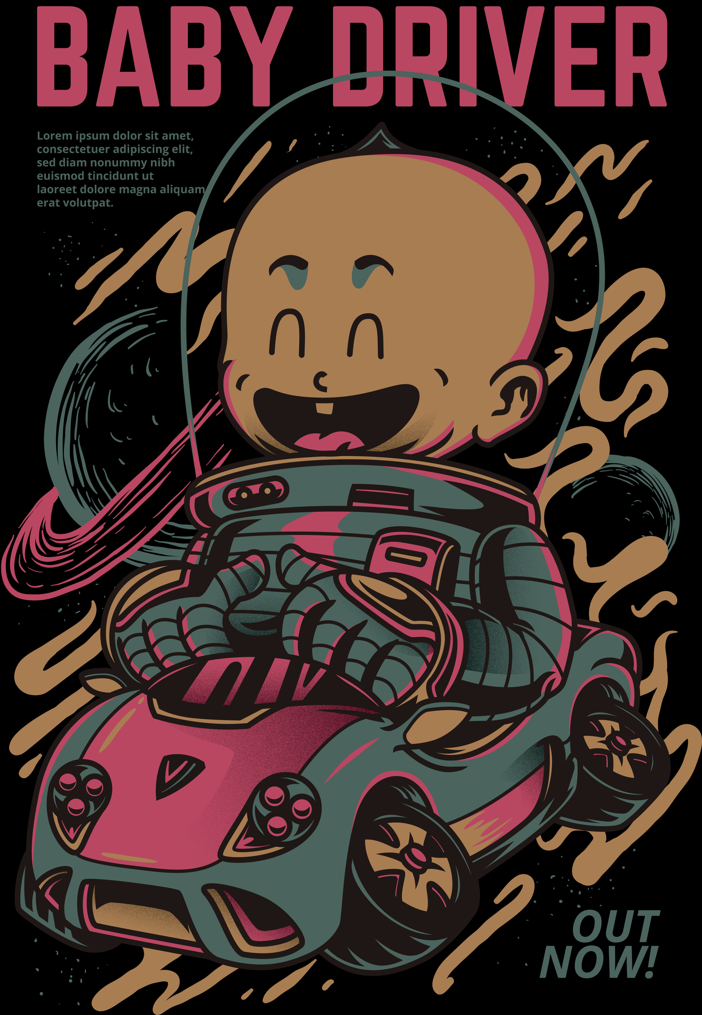 Cute Baby Driver Graphic Tee (White)