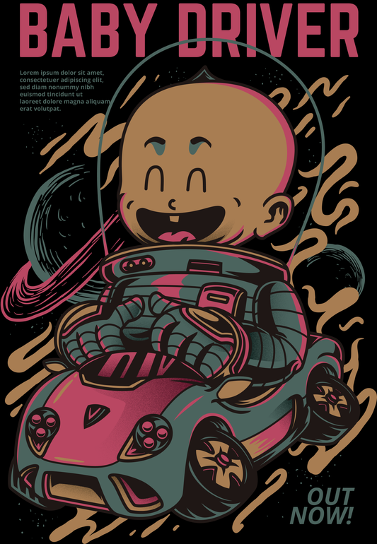 Cute Baby Driver Graphic Tee (White)