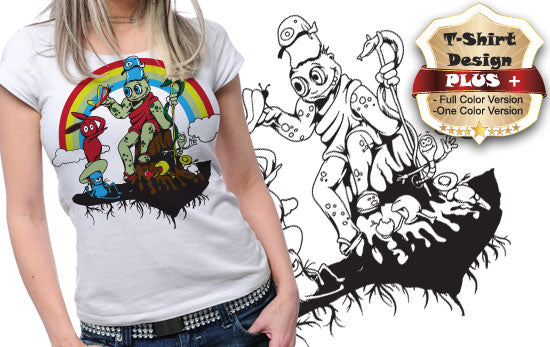 Colorful Graphic T-shirt Design (Black)