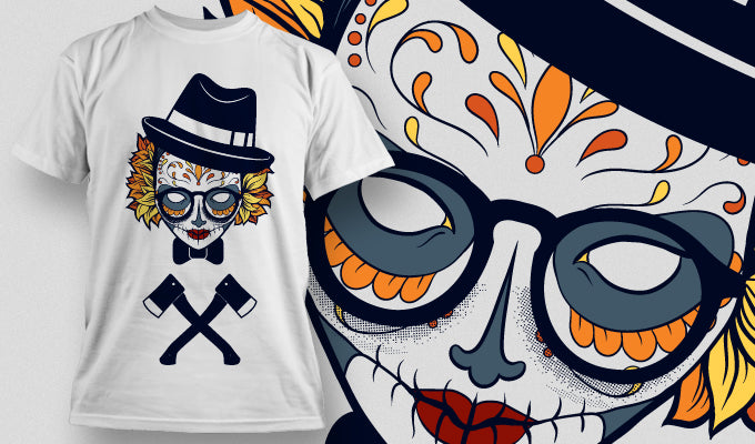 Stylish Skull Graphic Tee (White)