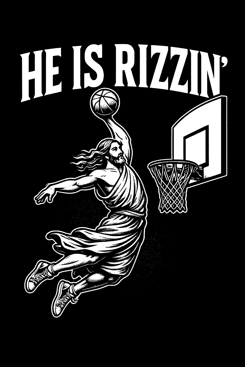 He Is Rizzin Slam Dunk Tee (Black)