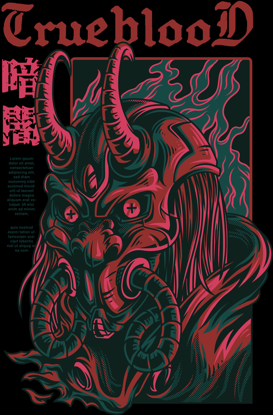 Demon Mask Graphic Tee (White)