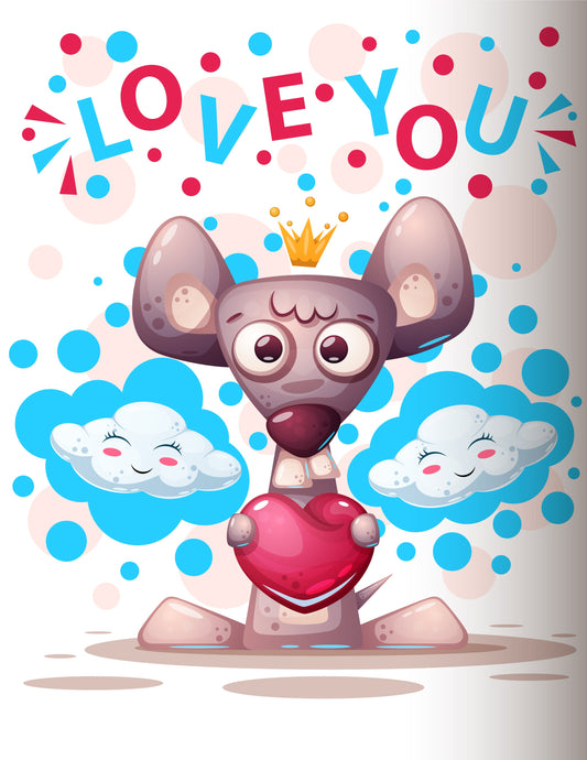 Cute Love You Graphic Tee (Black)