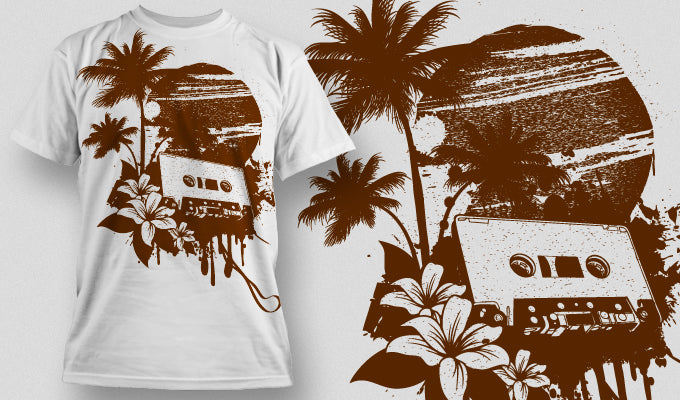 Retro Cassette T-shirt Design (White)