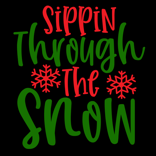 Sippin Through The Snow T-shirt (White)