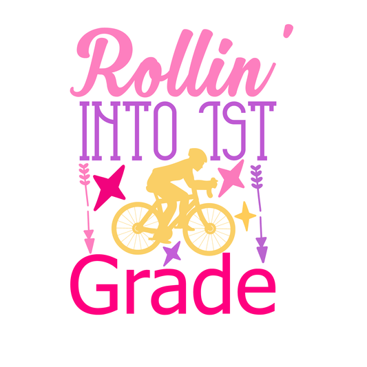 Rollin' Into First Grade T-shirt (White)