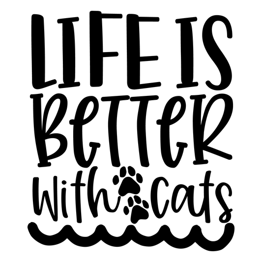 Life Is Better With Cats T-shirt (White)