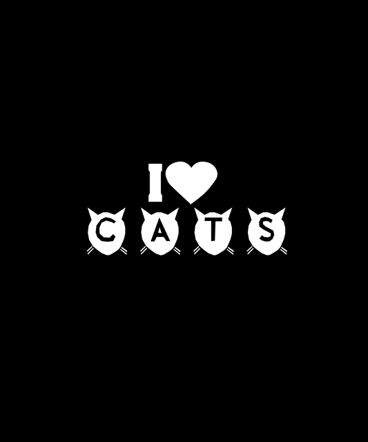 I Love Cats T-shirt (Black)
