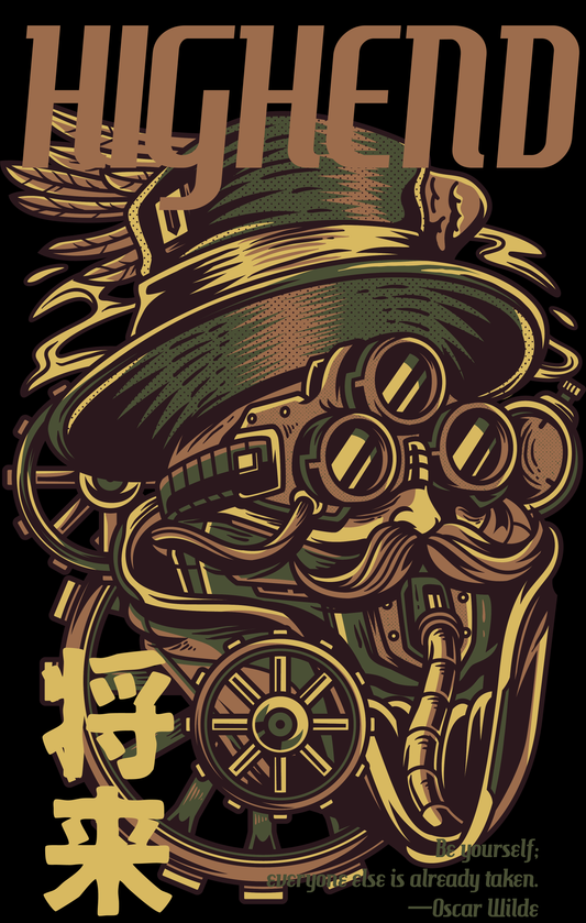 Steampunk Inspired Graphic Tee (White)