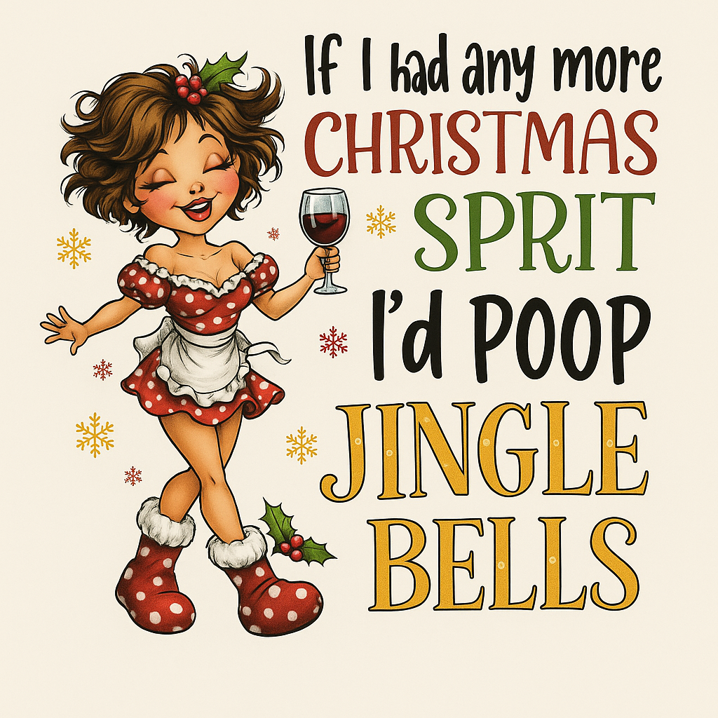 Funny Christmas Spirit T-shirt (Black)