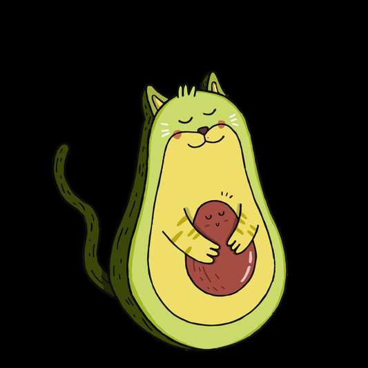 Cute Avocado Cat T-shirt (White)