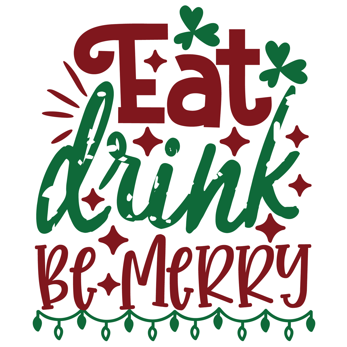 Festive Eat Drink Be Merry Tee (White)