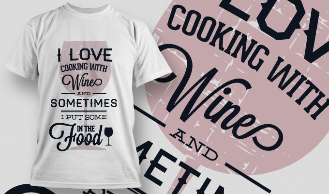 Cooking With Wine T-shirt (Black)