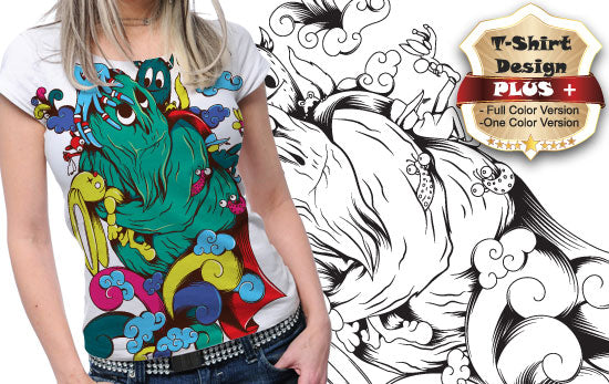 Colorful Graphic T-shirt Design (Black)