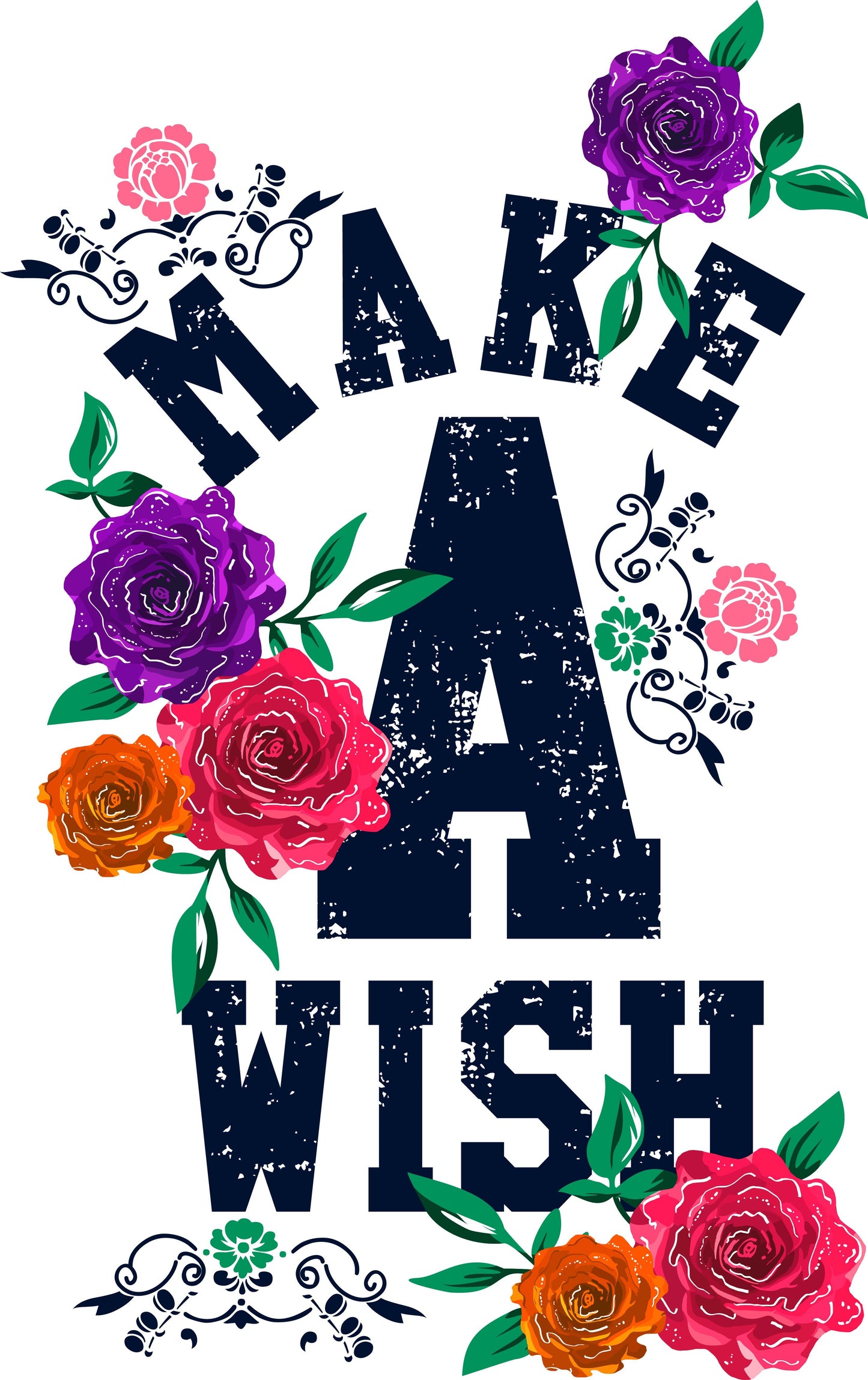 Make A Wish Floral T-shirt (White)