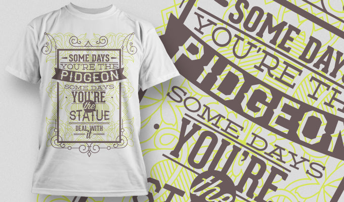 Pigeon And Statue Quote T-shirt (Black)