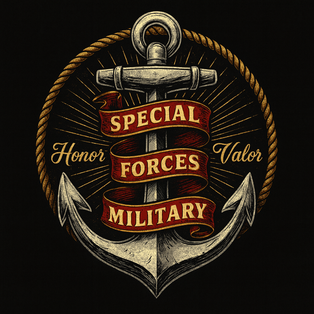 Special Forces Military Anchor Honor Valor Tee (Black)