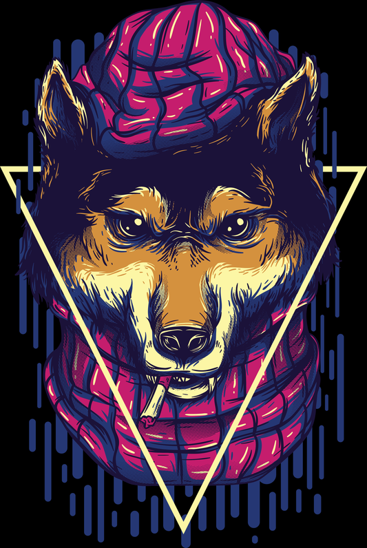 Stylish Dog Graphic Tee (White)