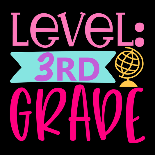 3rd Grade Level T-Shirt (Black version)