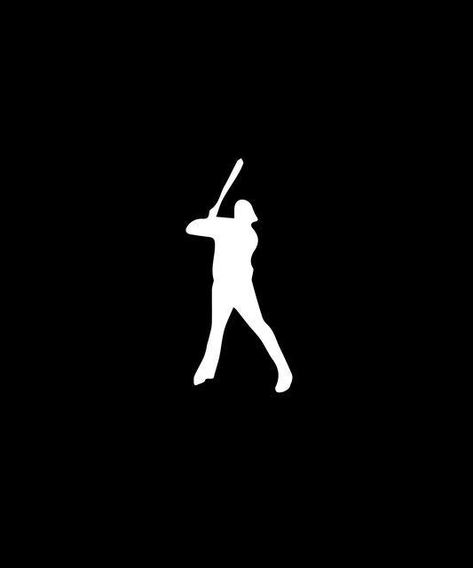 Baseball Player Silhouette T-shirt (Black)