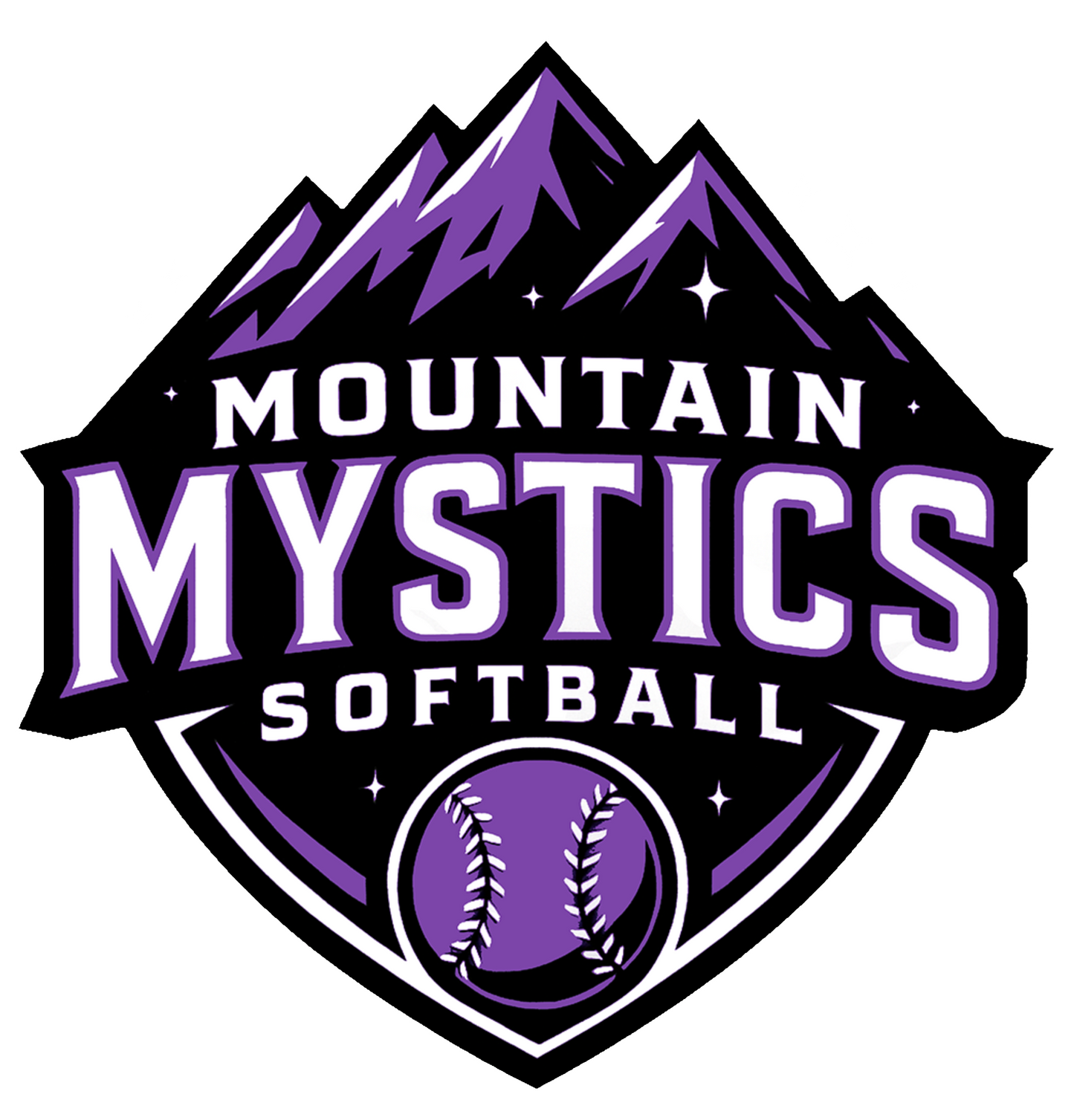 Mountain Mystics Softball — Tee (Black)