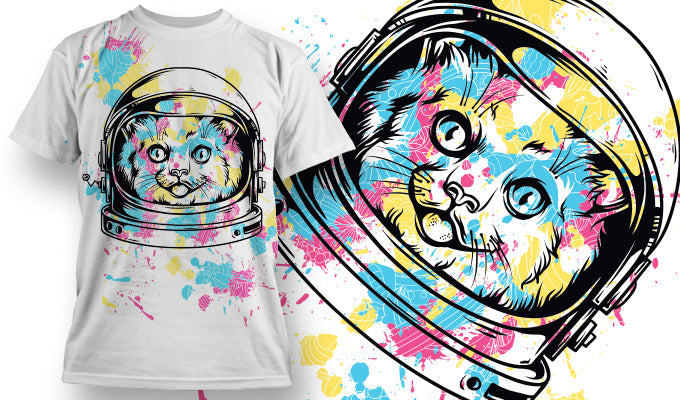 Astronaut Cat Graphic Tee (White)