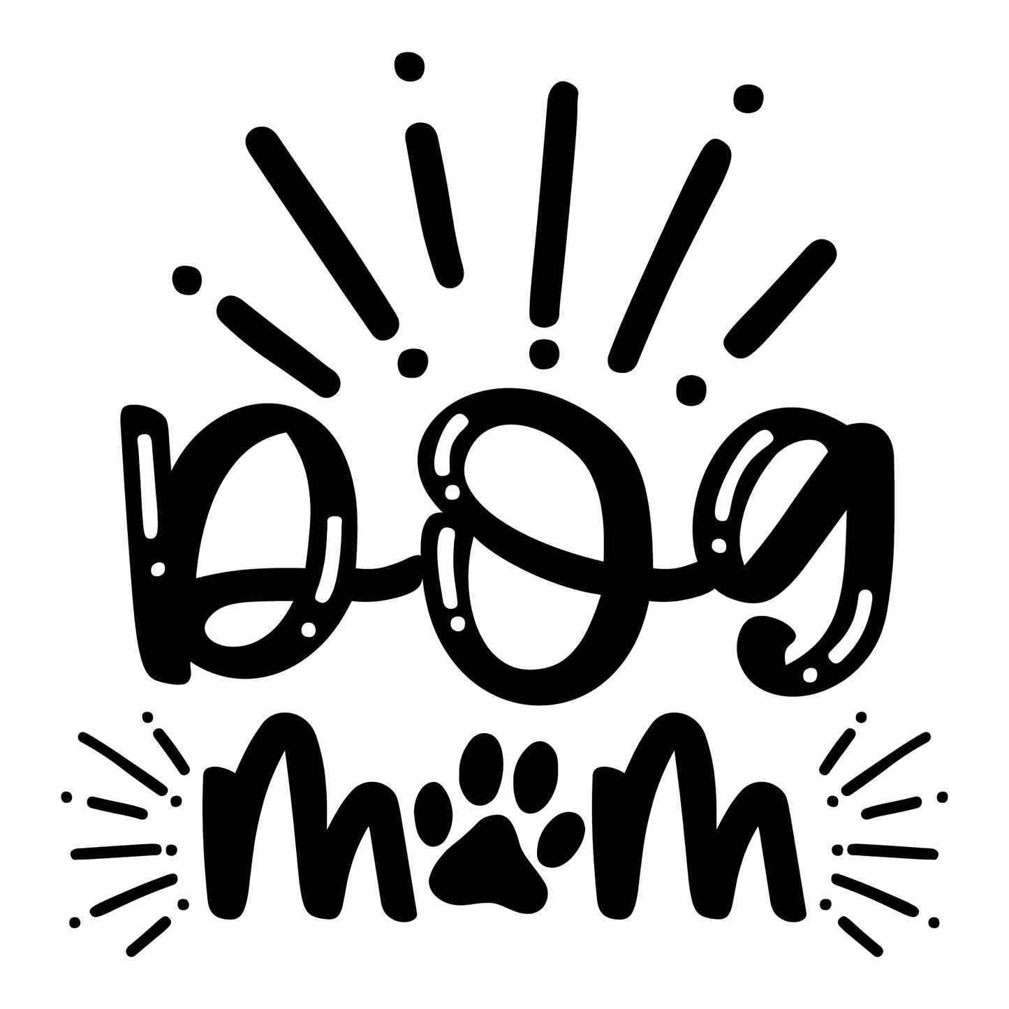 Paw Print Dog Mom T-shirt (White)