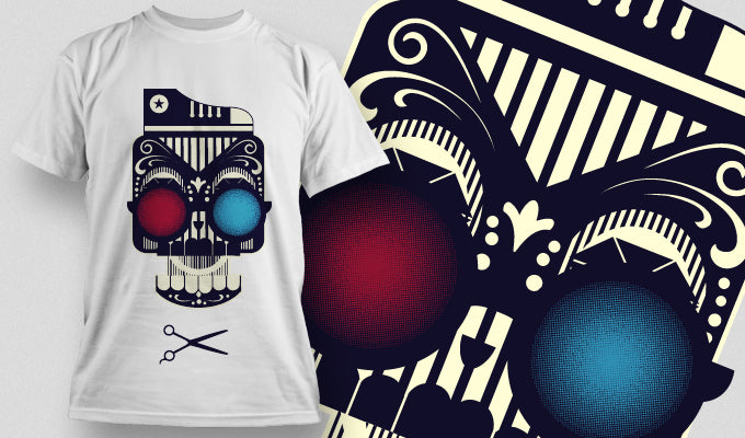 Stylish Skull Graphic Tee (White)