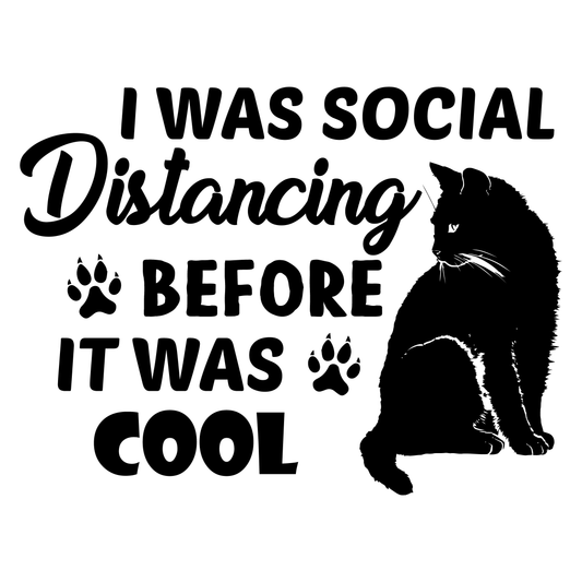 Social Distancing Cat T-shirt (White)