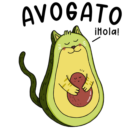 Cute Avocado Cat T-shirt (White)