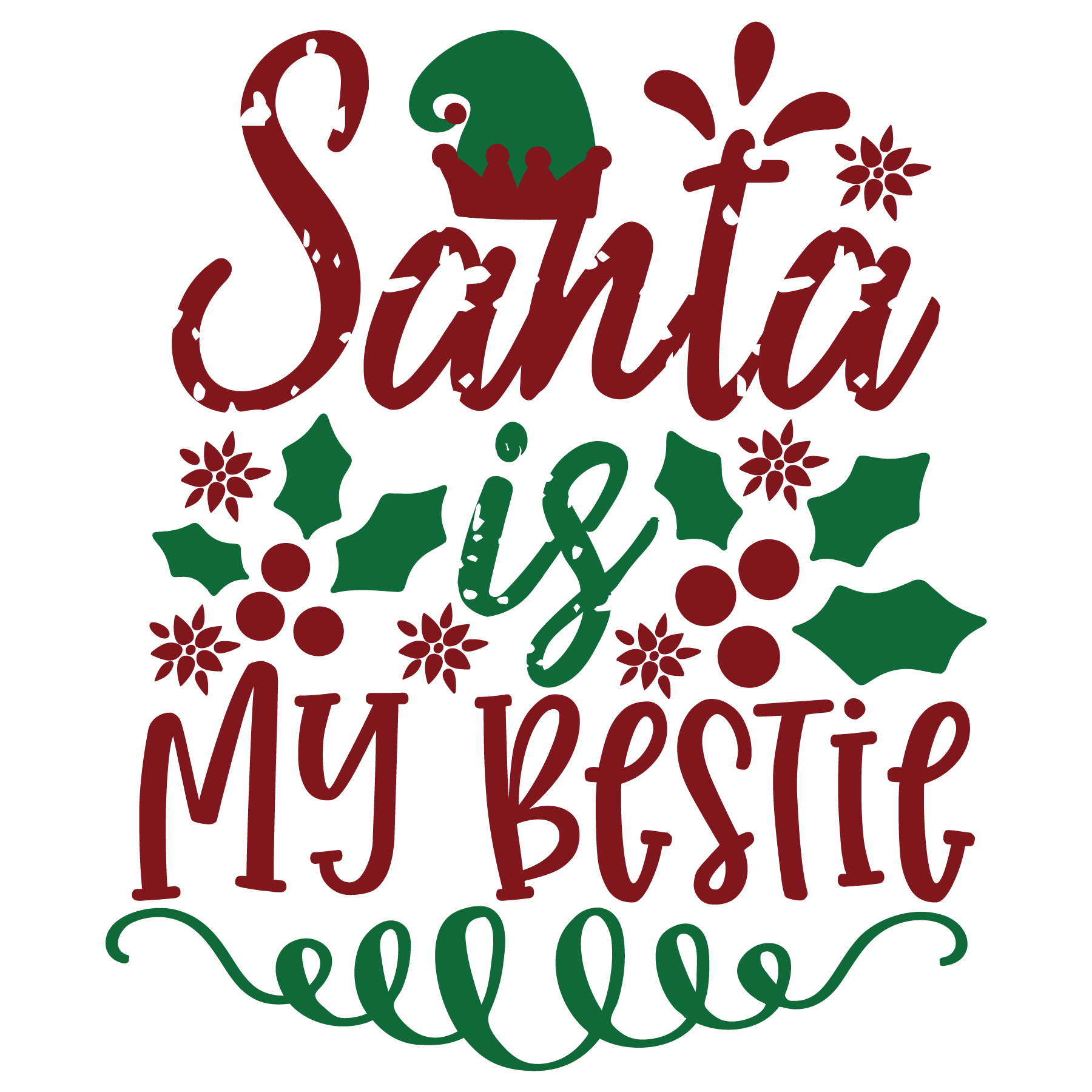 Santa Is My Bestie T-shirt (White)