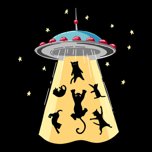 Cats In A Ufo Abduction (White)