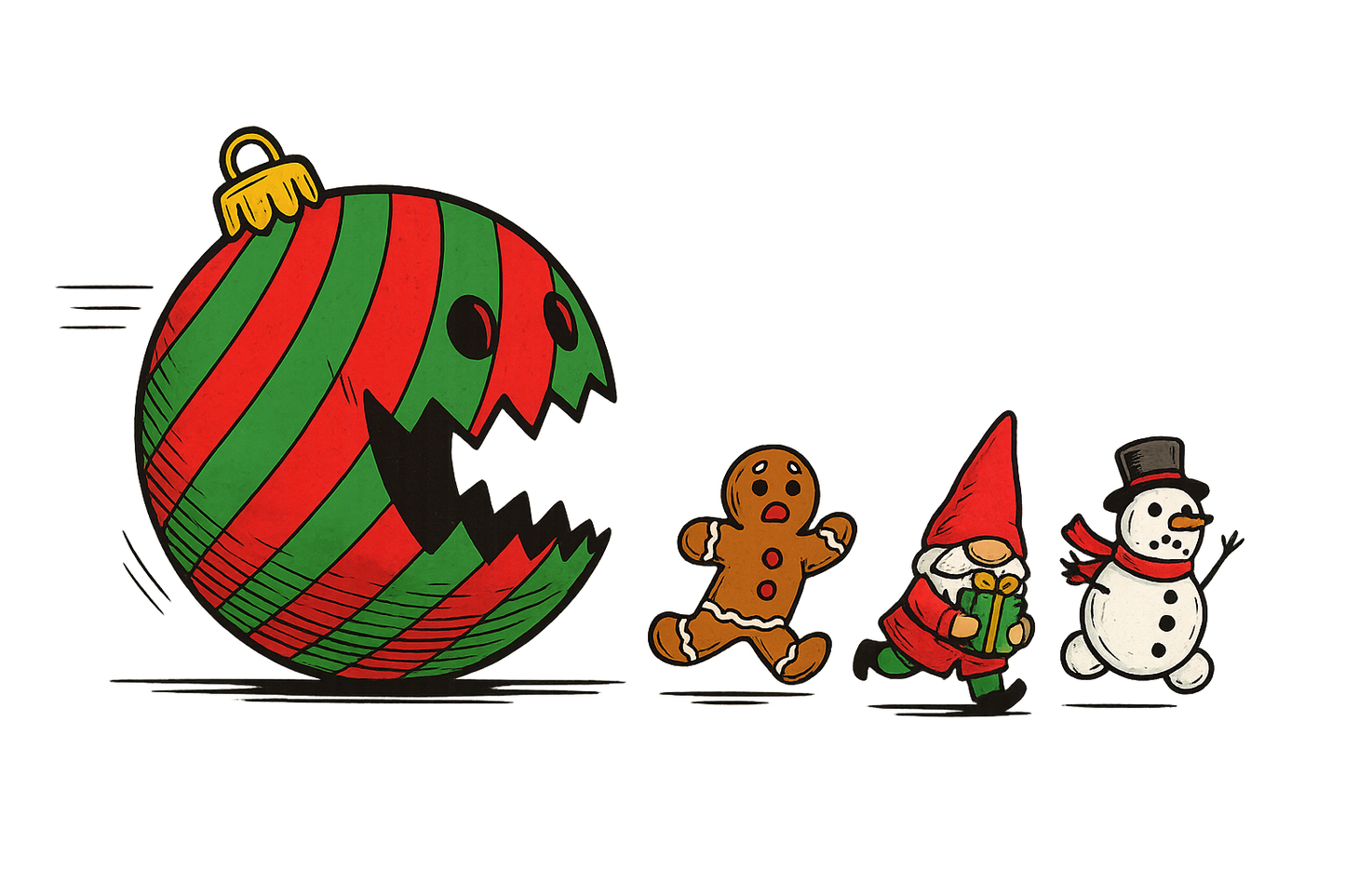 Festive Holiday Character T-shirt (Black)