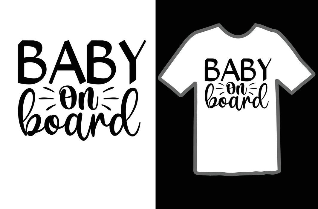Cute Baby On Board T-shirt (Black)