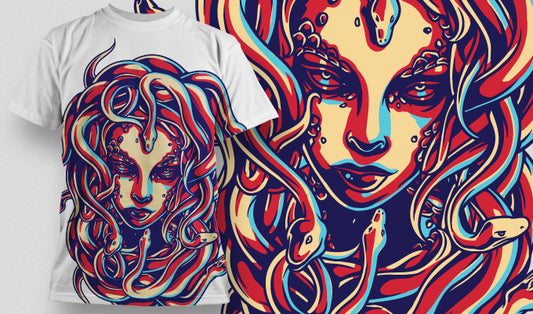 Artistic Medusa Graphic Tee (White)