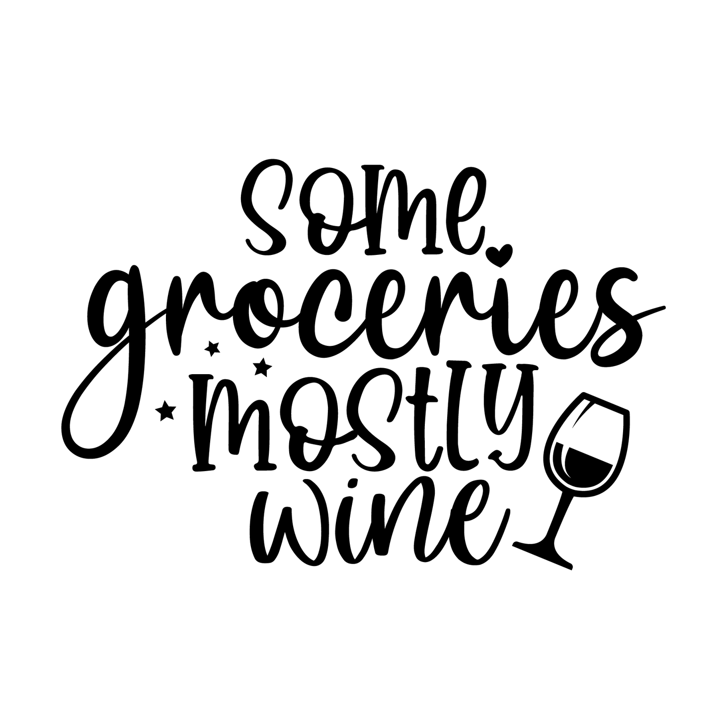 Groceries And Wine Humor Tee (White)