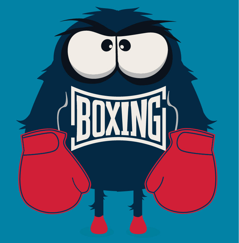 Playful Boxing Character T-shirt (Black)