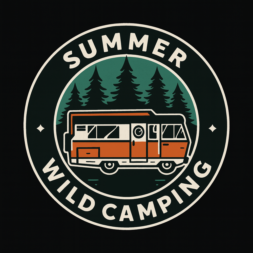 Summer Wild Camping Camper Van Tee (Black)