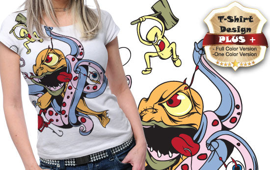 Playful Cartoon T-shirt Design (Black)