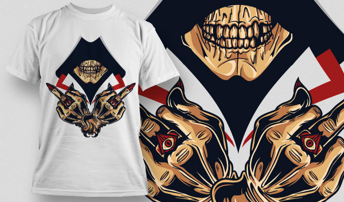 Graphic Skull Hands T-shirt (White)