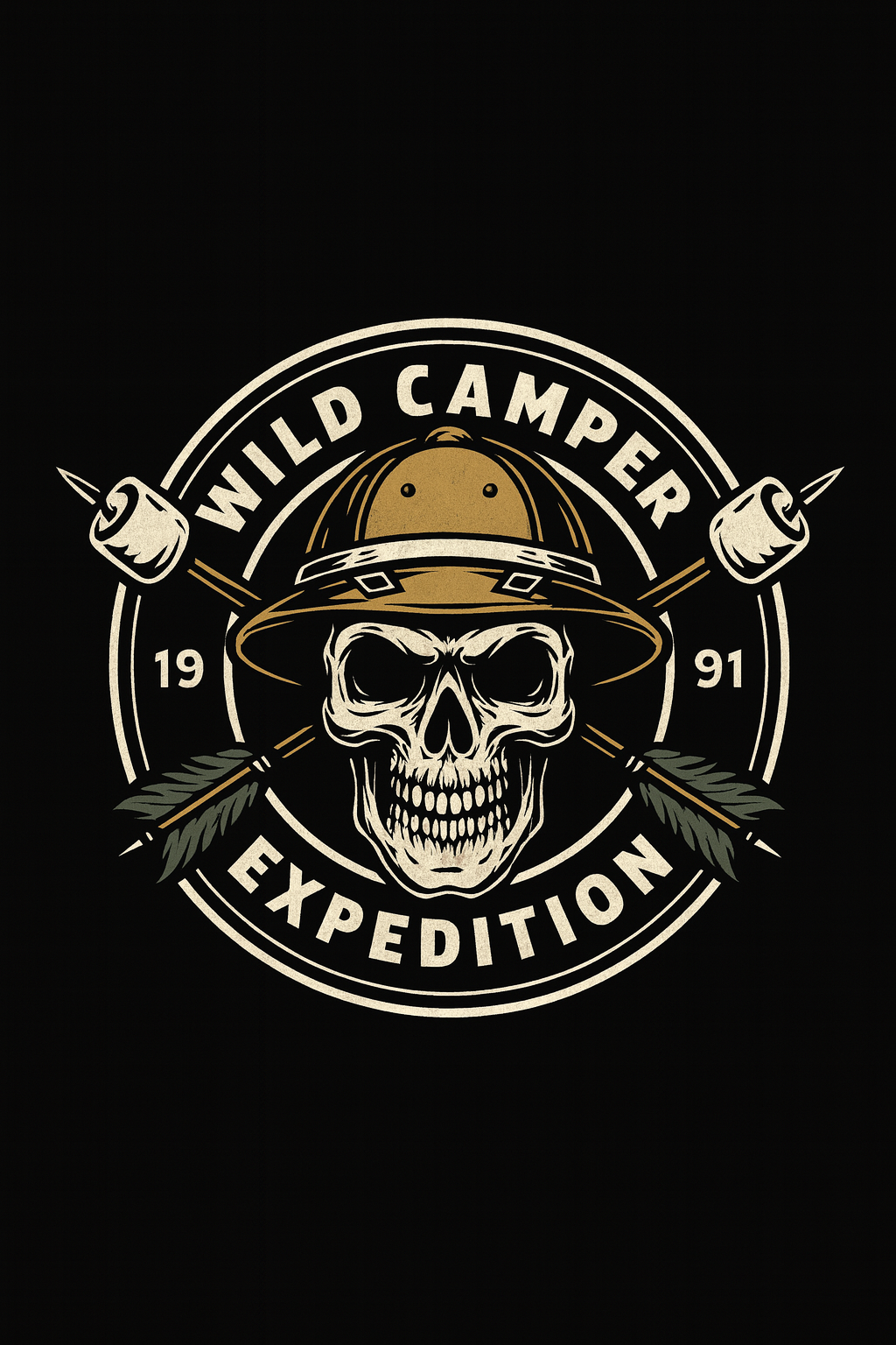 Wild Camper Expedition Skull Tee (Black)