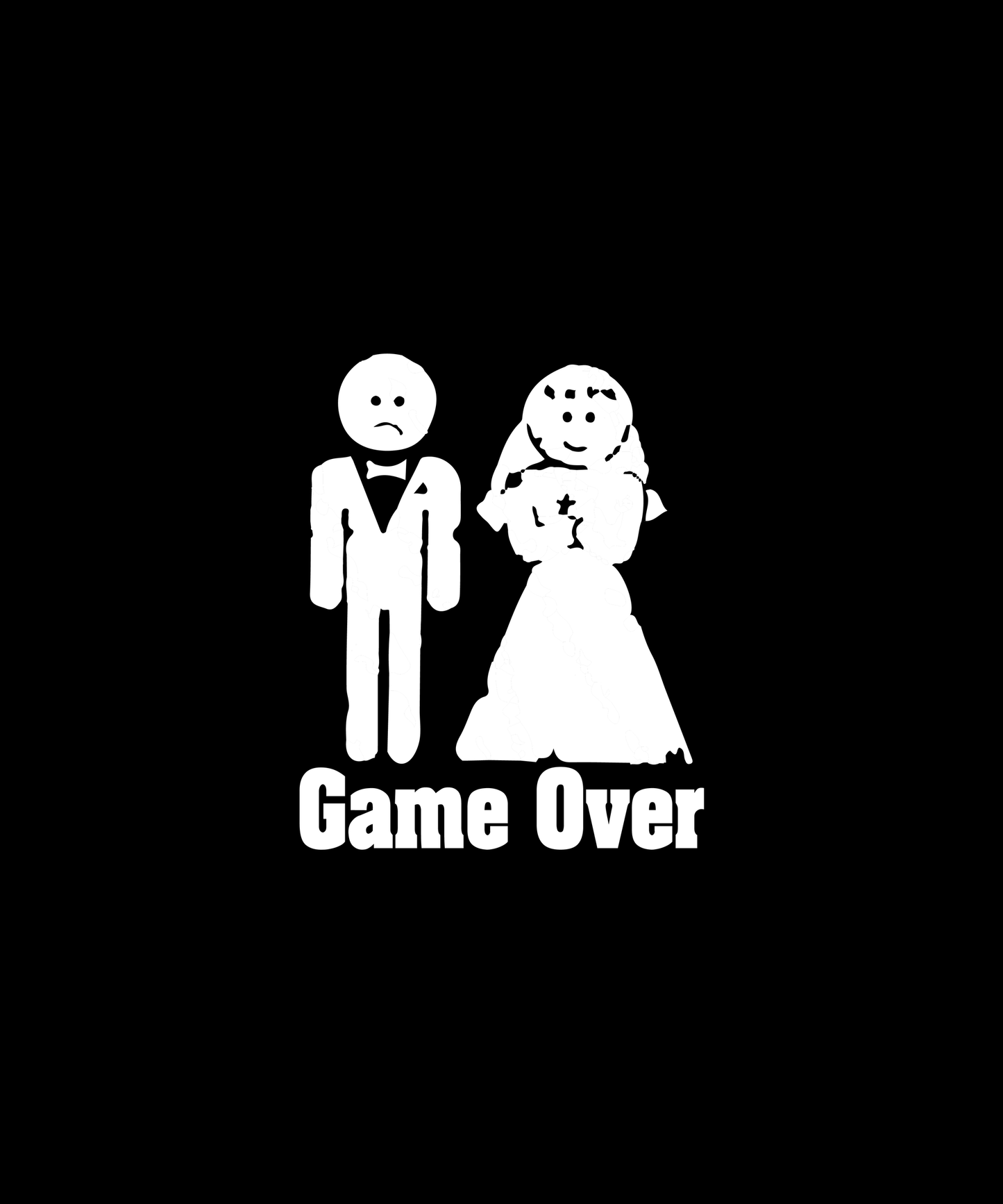Game Over Wedding T-shirt (Black)