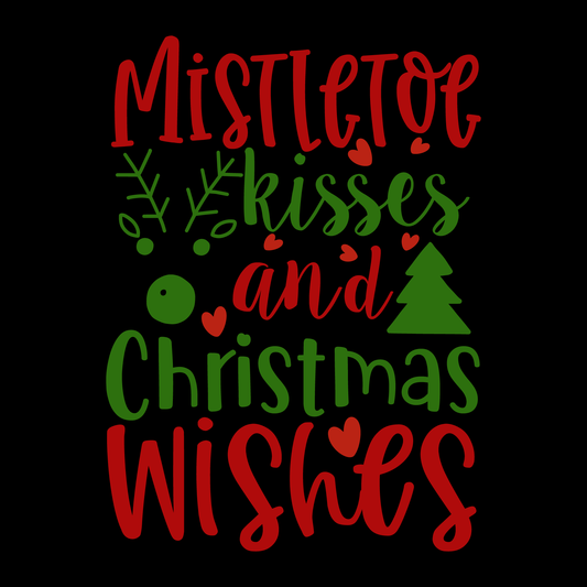 Mistletoe Kisses Christmas Wishes (White)