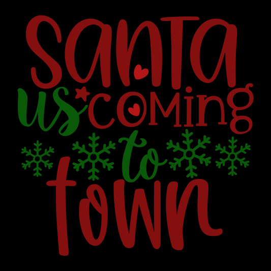 Santa Is Coming To Town T-shirt (White)
