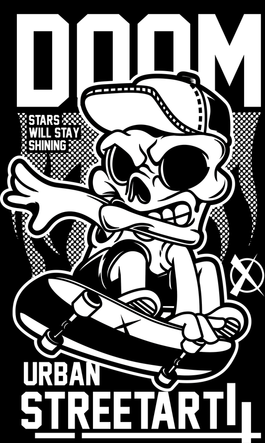 Urban Skull Graphic Tee (White)