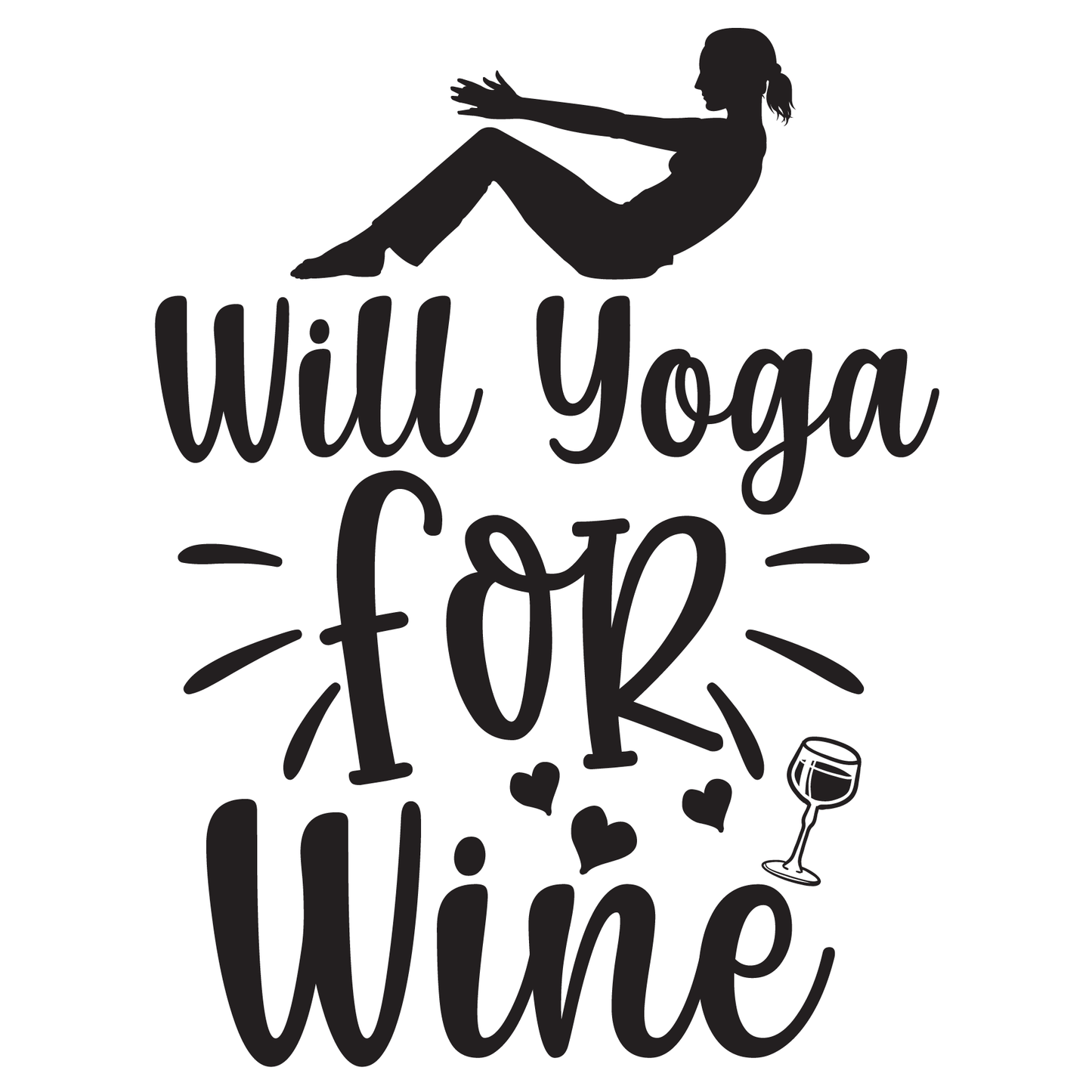 Yoga Enthusiast Wine Lover T-shirt (White)