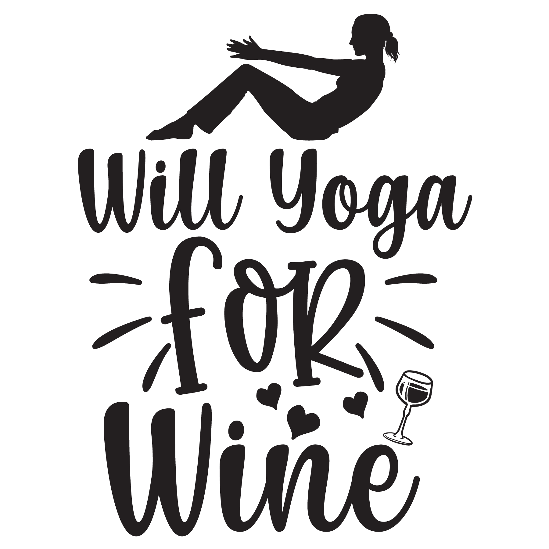 Yoga Enthusiast Wine Lover T-shirt (White)