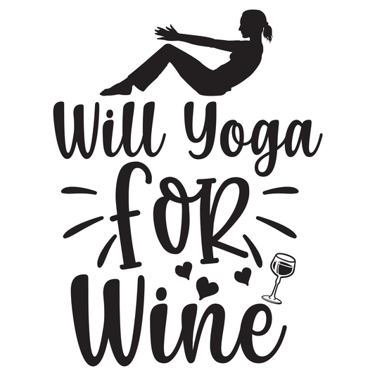 Yoga Enthusiast Wine Lover T-shirt (White)