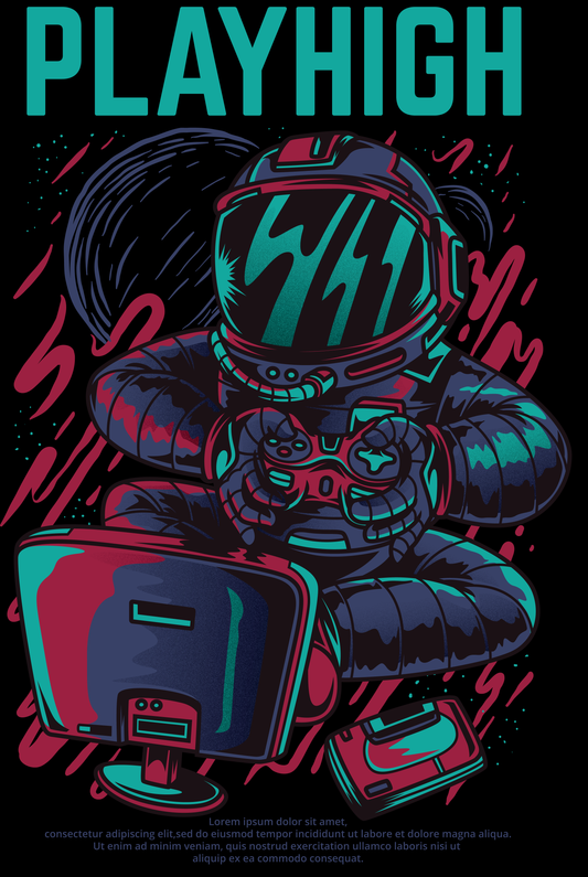 Play High Gaming T-shirt (White)