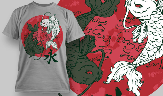 Koi Fish Graphic T-shirt (Black)